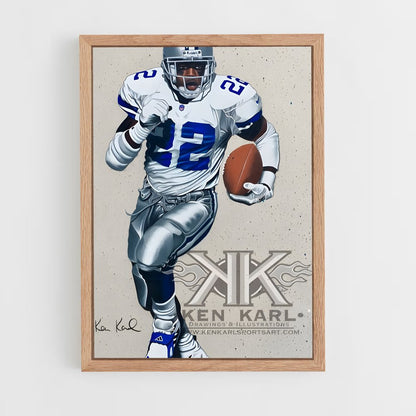 ap-emmitt smith-4 cadre Bois clair