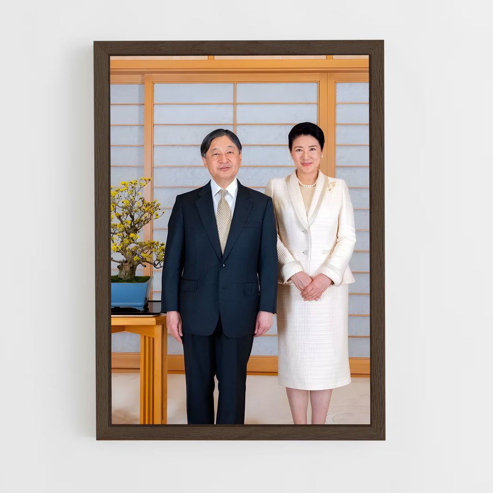 ap-emperor naruhito-4 cadre Bois foncé