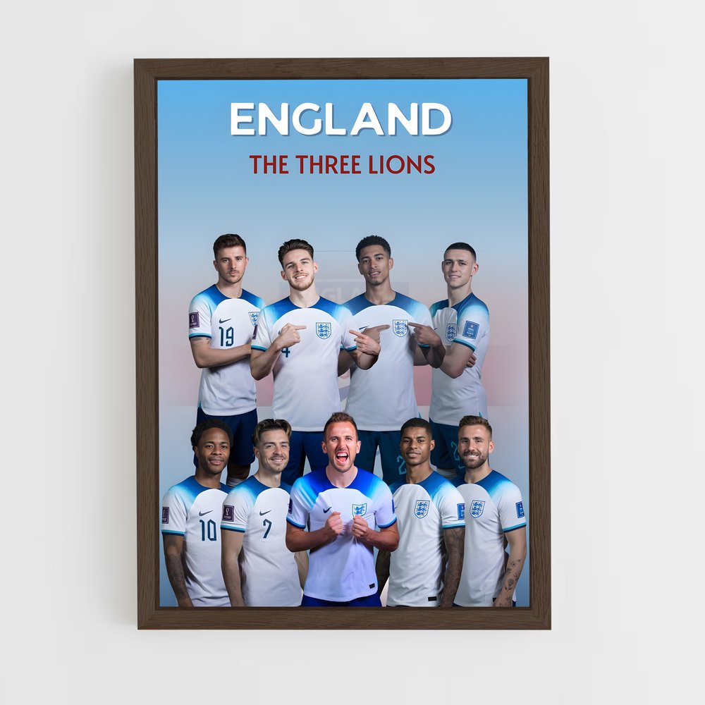 ap-england national football team-4 cadre Bois foncé