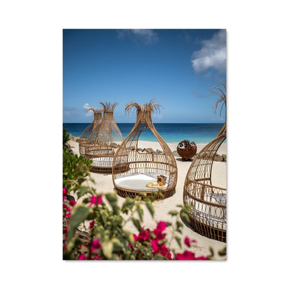 Poster Plage Fleurie