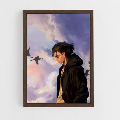 ap-eren yeager-17 cadre Bois foncé