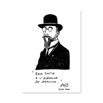 Poster Satie en Chapeau