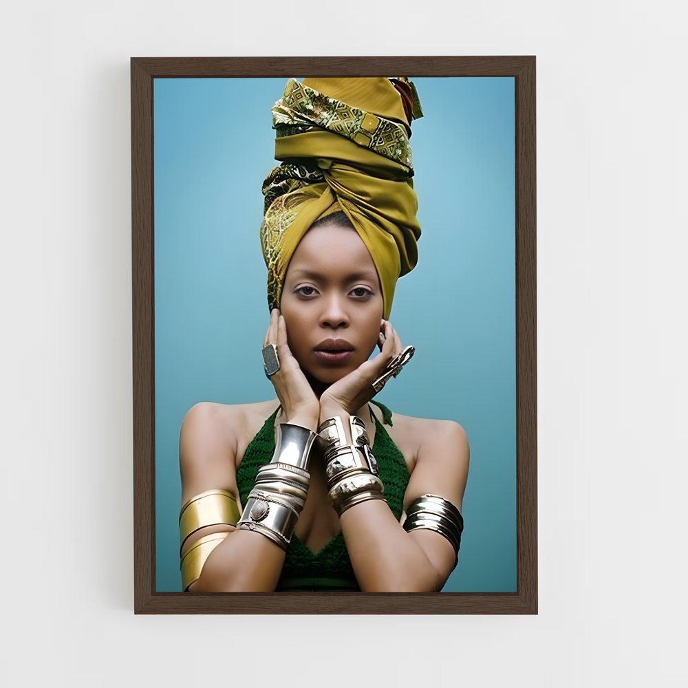 ap-erykah badu-4 cadre Bois foncé