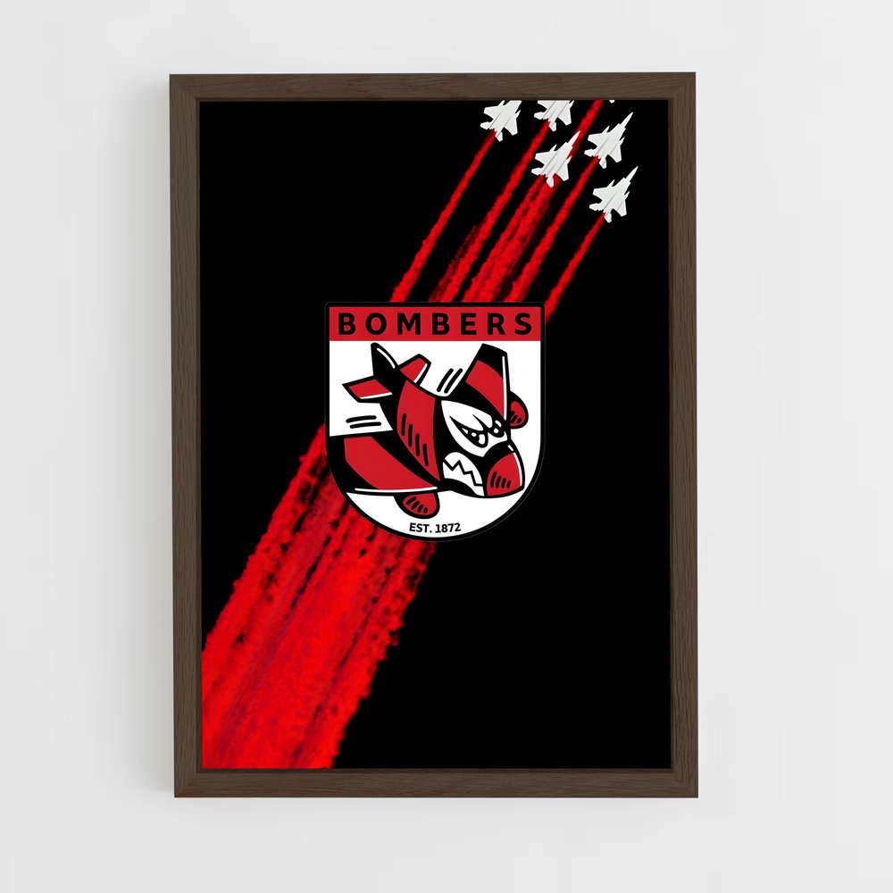 ap-essendon bombers-5 cadre Bois foncé