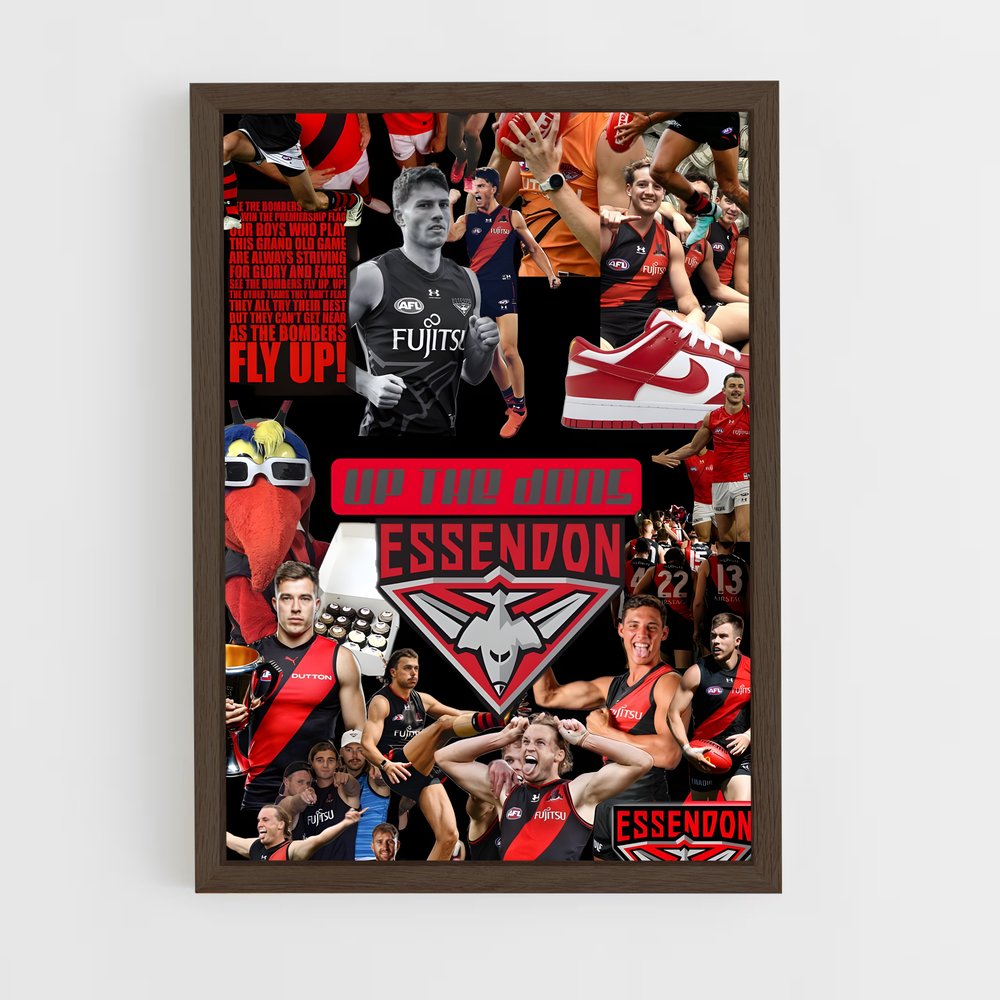 ap-essendon bombers-6 cadre Bois foncé
