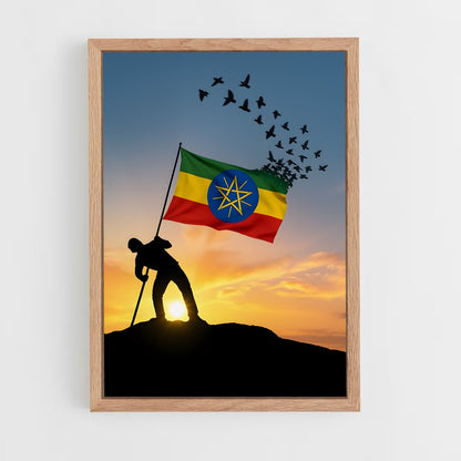 ap-ethiopia flag-1 cadre Bois clair