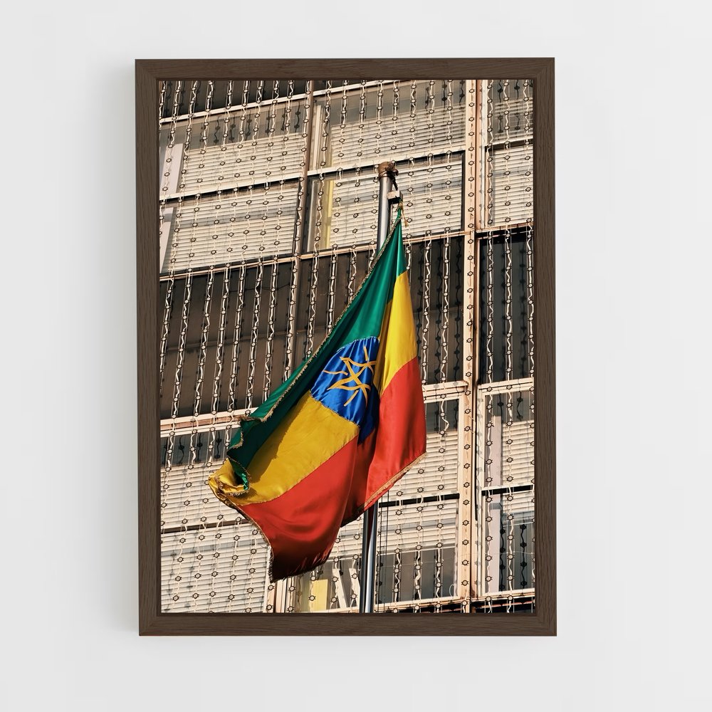 ap-ethiopia flag-2 cadre Bois foncé