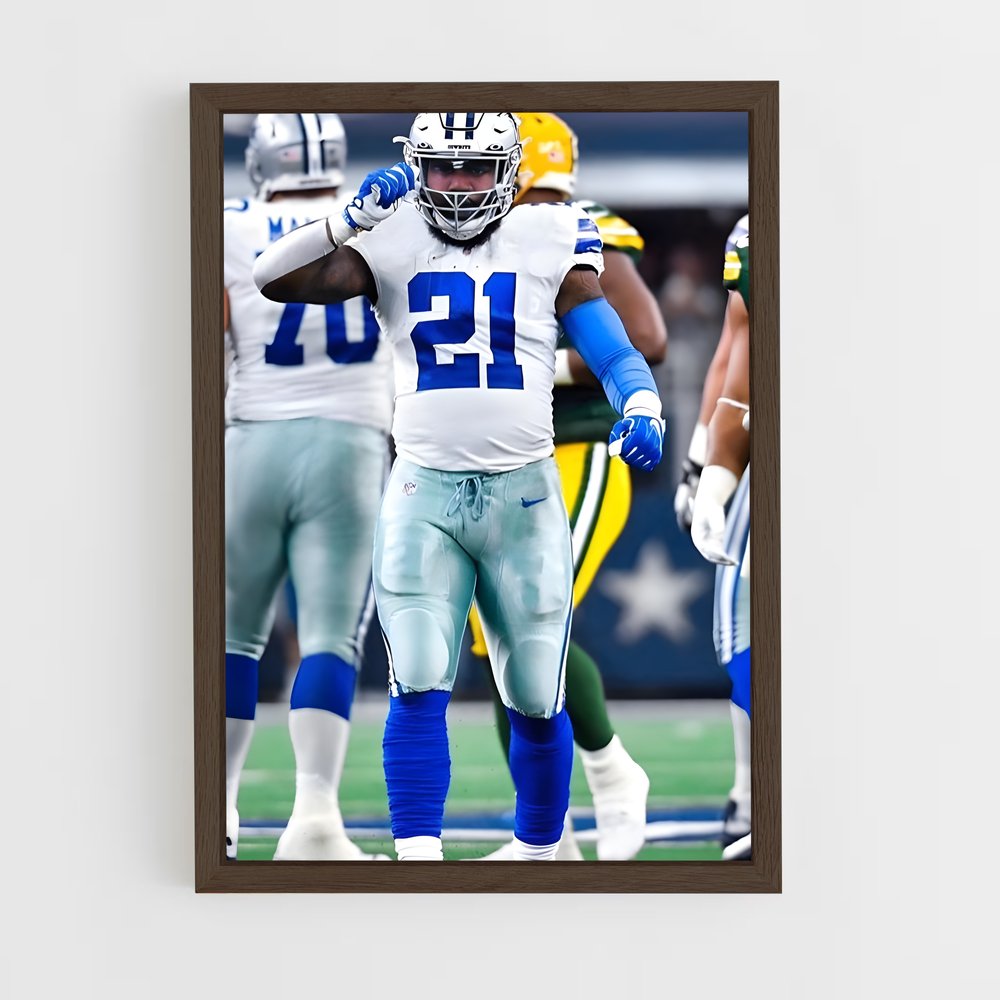 ap-ezekiel elliott-5 cadre Bois foncé
