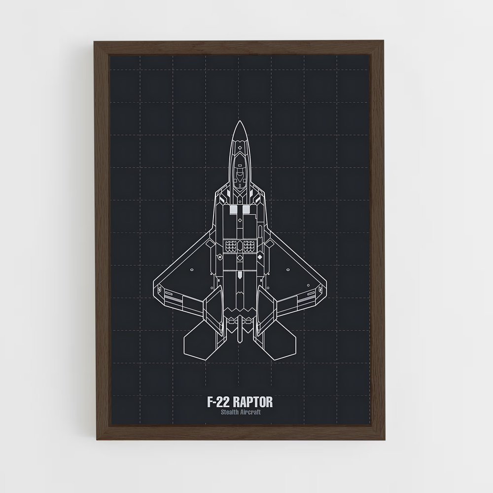ap-f-22 raptor-10 cadre Bois foncé