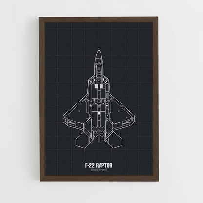 ap-f-22 raptor-10 cadre Bois foncé
