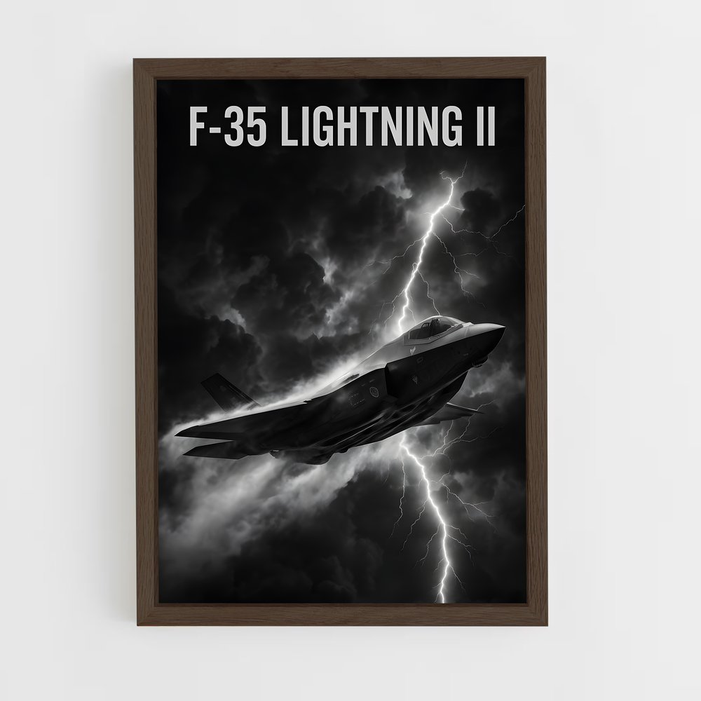 ap-f-35 lightning ii-5 cadre Bois foncé