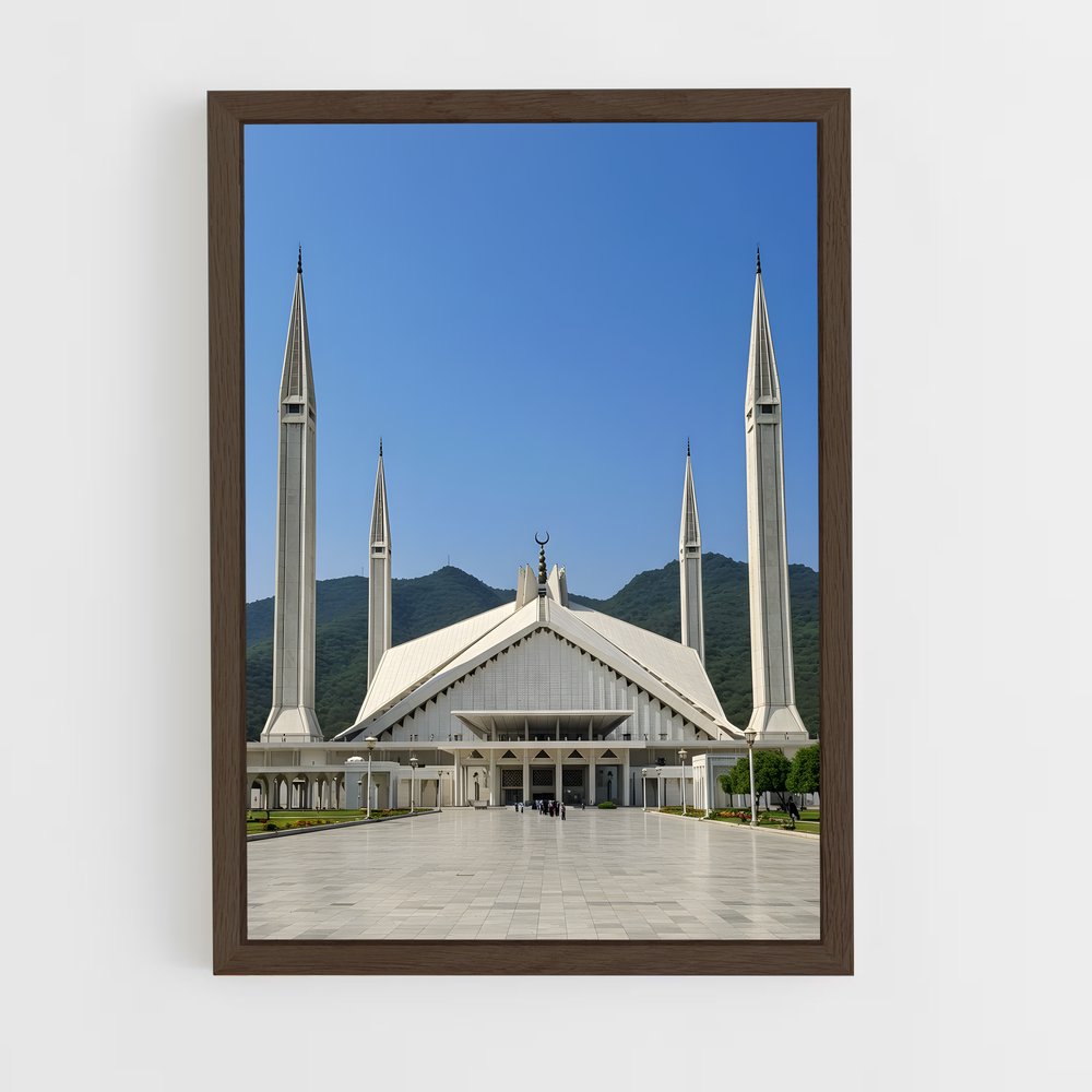 ap-faisal mosque-2 cadre Bois foncé