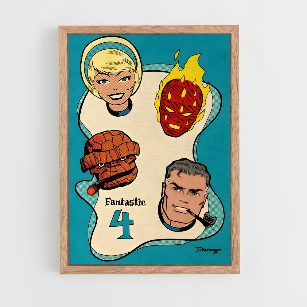 ap-fantastic four-6 cadre Bois clair