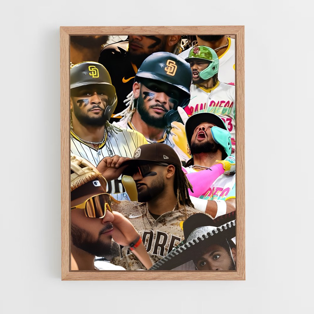 ap-fernando tatis jr-4 cadre Bois clair