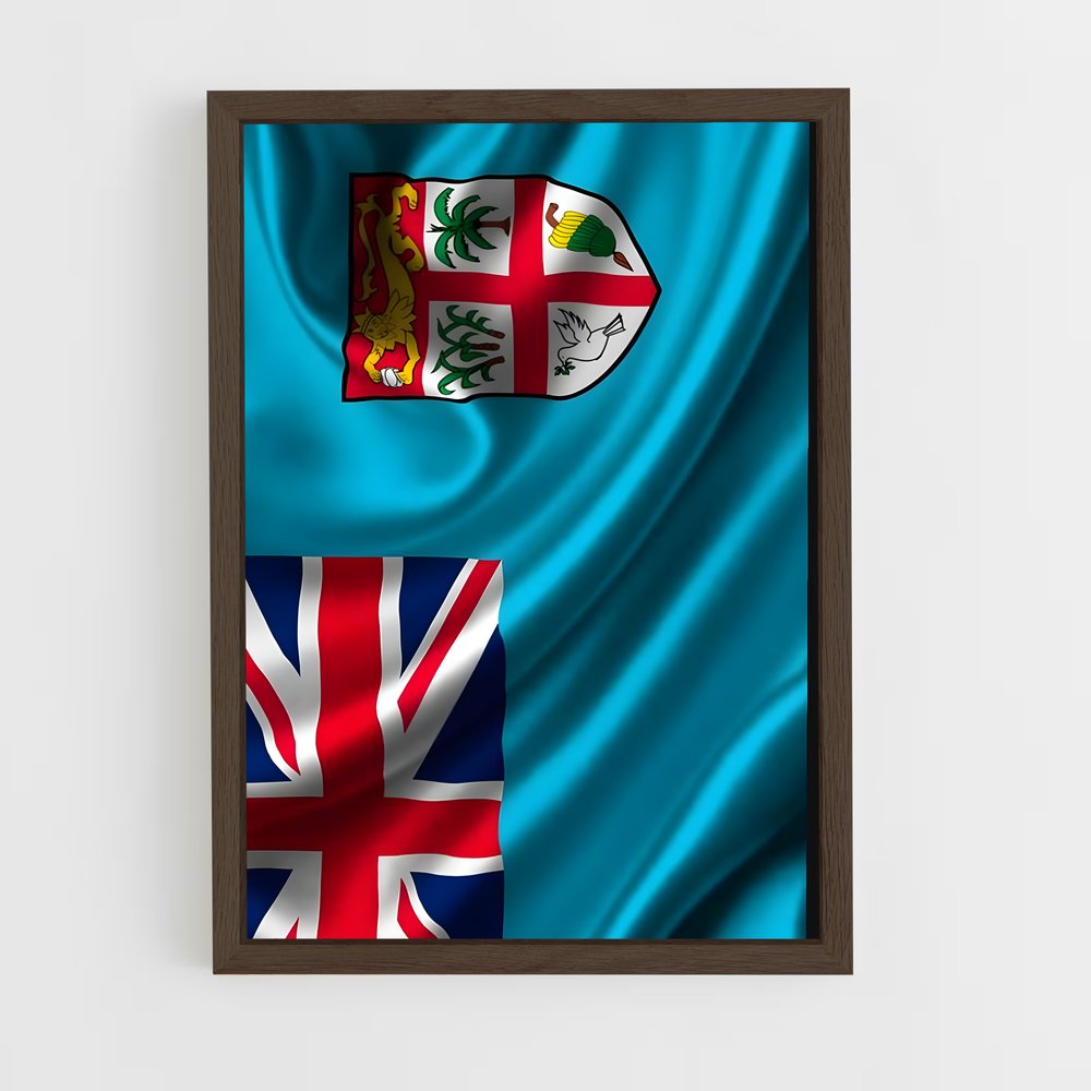 ap-fiji flag-2 cadre Bois foncé