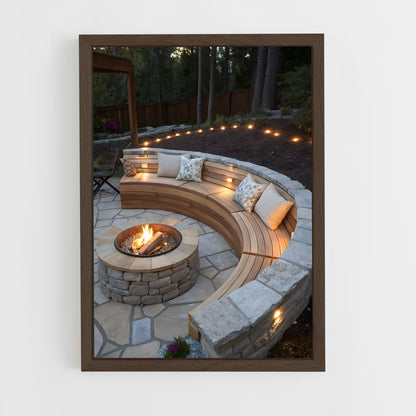 ap-fire pit-10 cadre Bois foncé