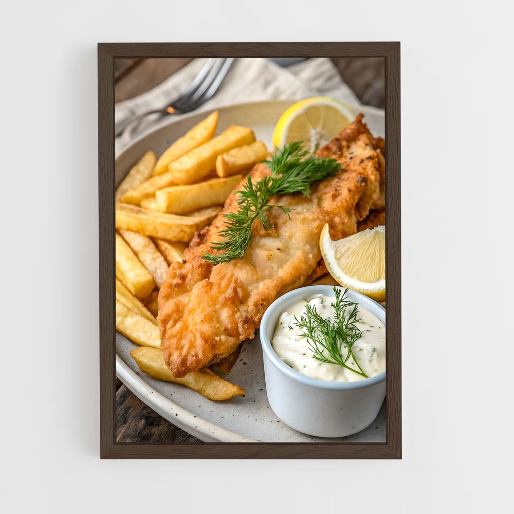 ap-fish and chips-1 cadre Bois foncé