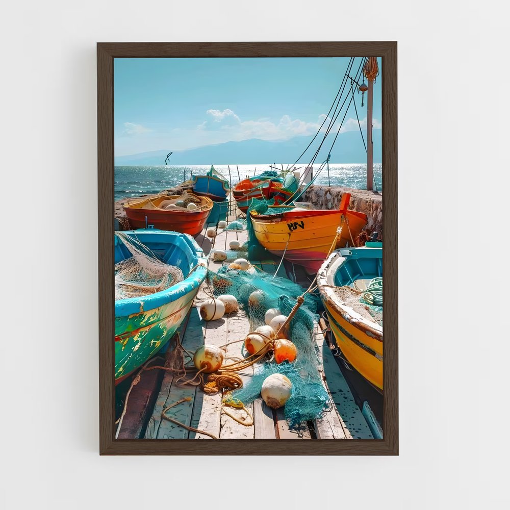 ap-fishing boats-5 cadre Bois foncé