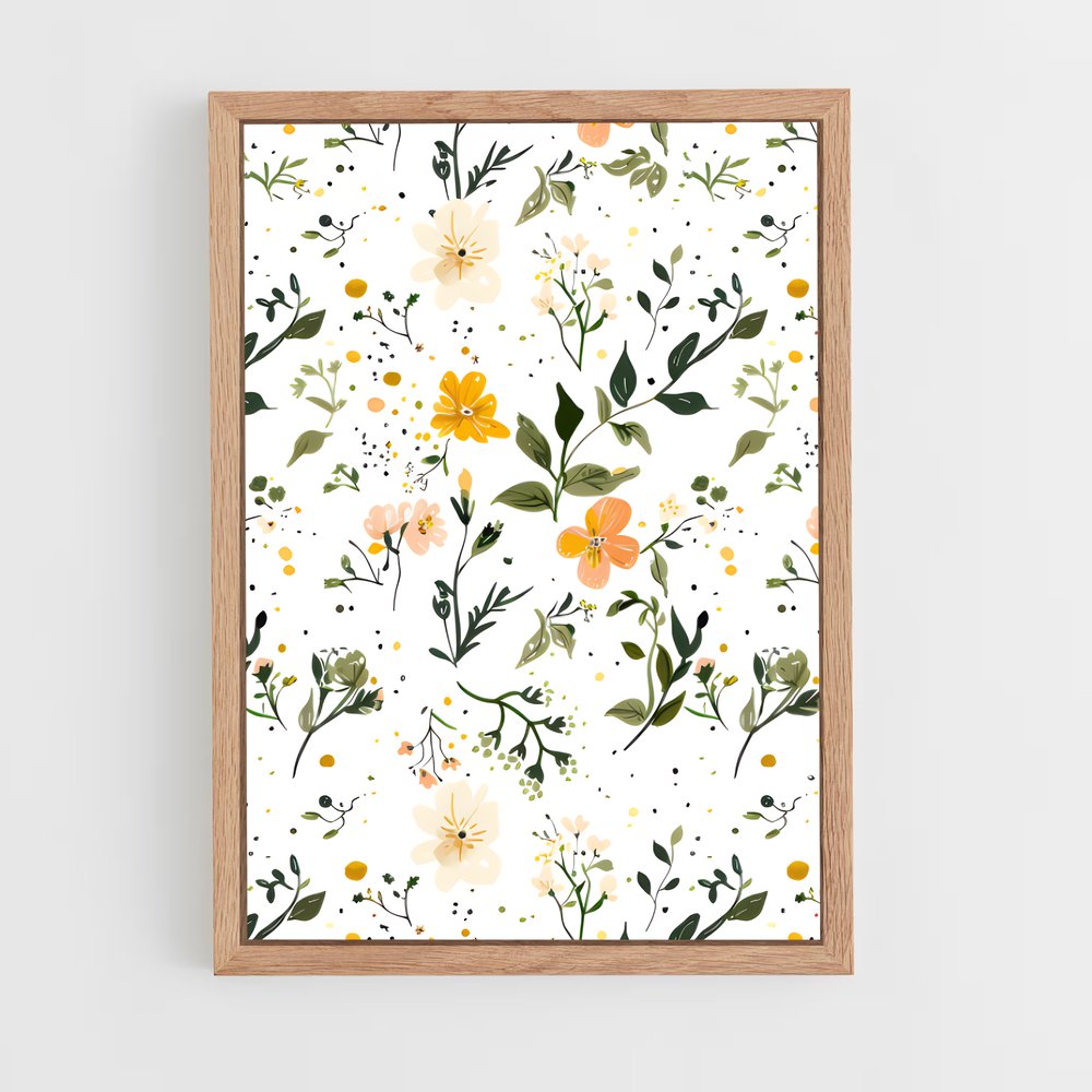 ap-floral patterns-9 cadre Bois clair