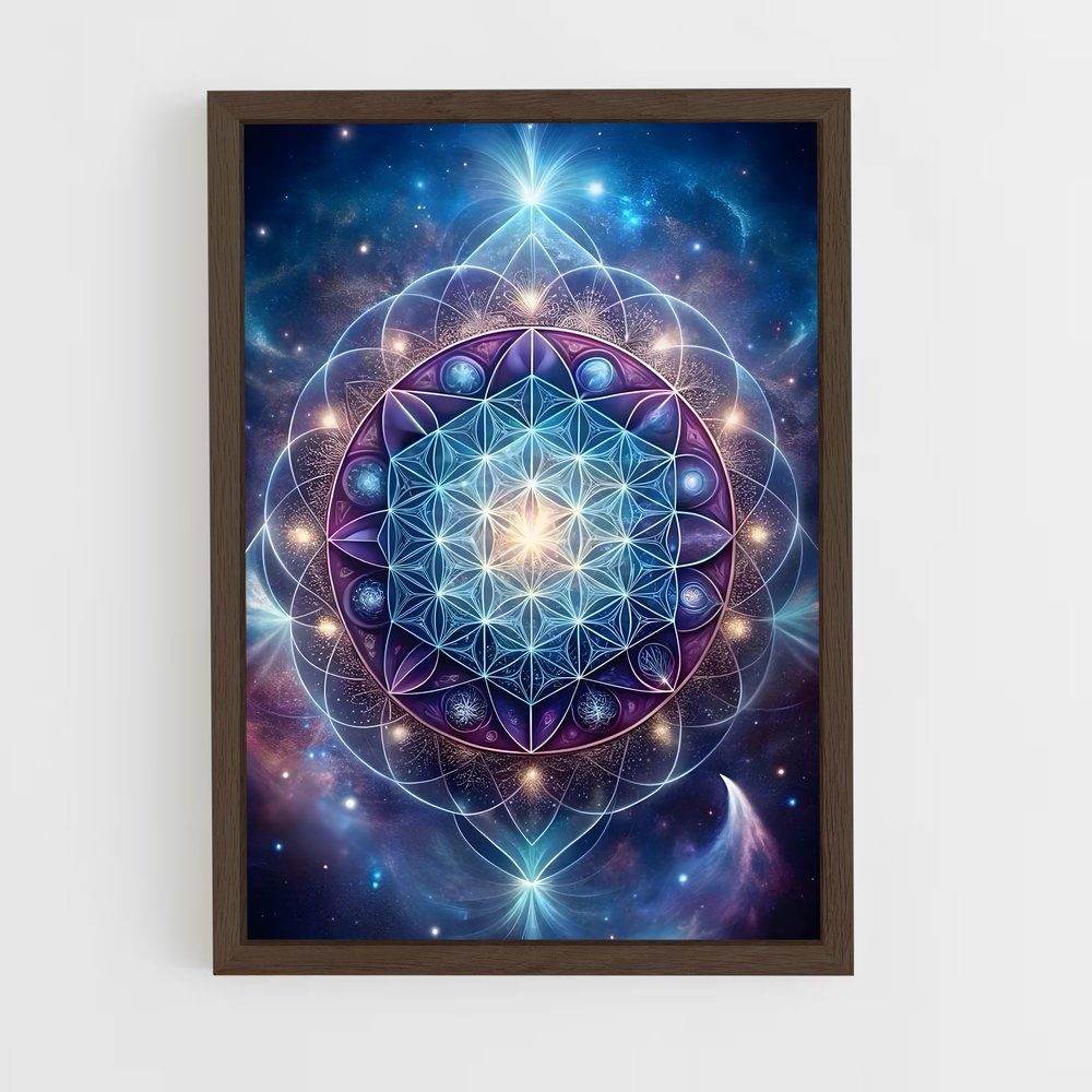 ap-flower of life-2 cadre Bois foncé