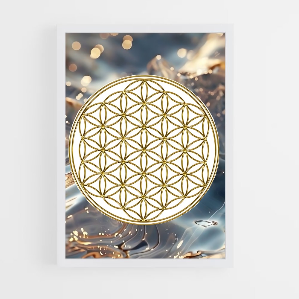 ap-flower of life-4 cadre Blanc