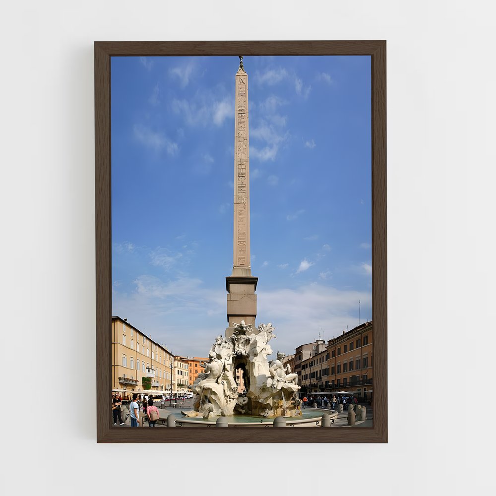 ap-fountain of four rivers bernini-1 cadre Bois foncé