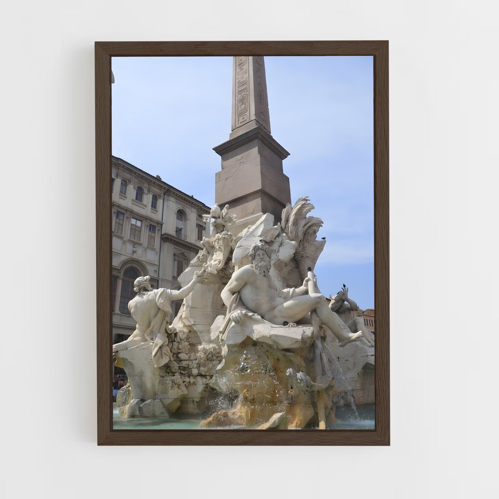 ap-fountain of four rivers bernini-2 cadre Bois foncé