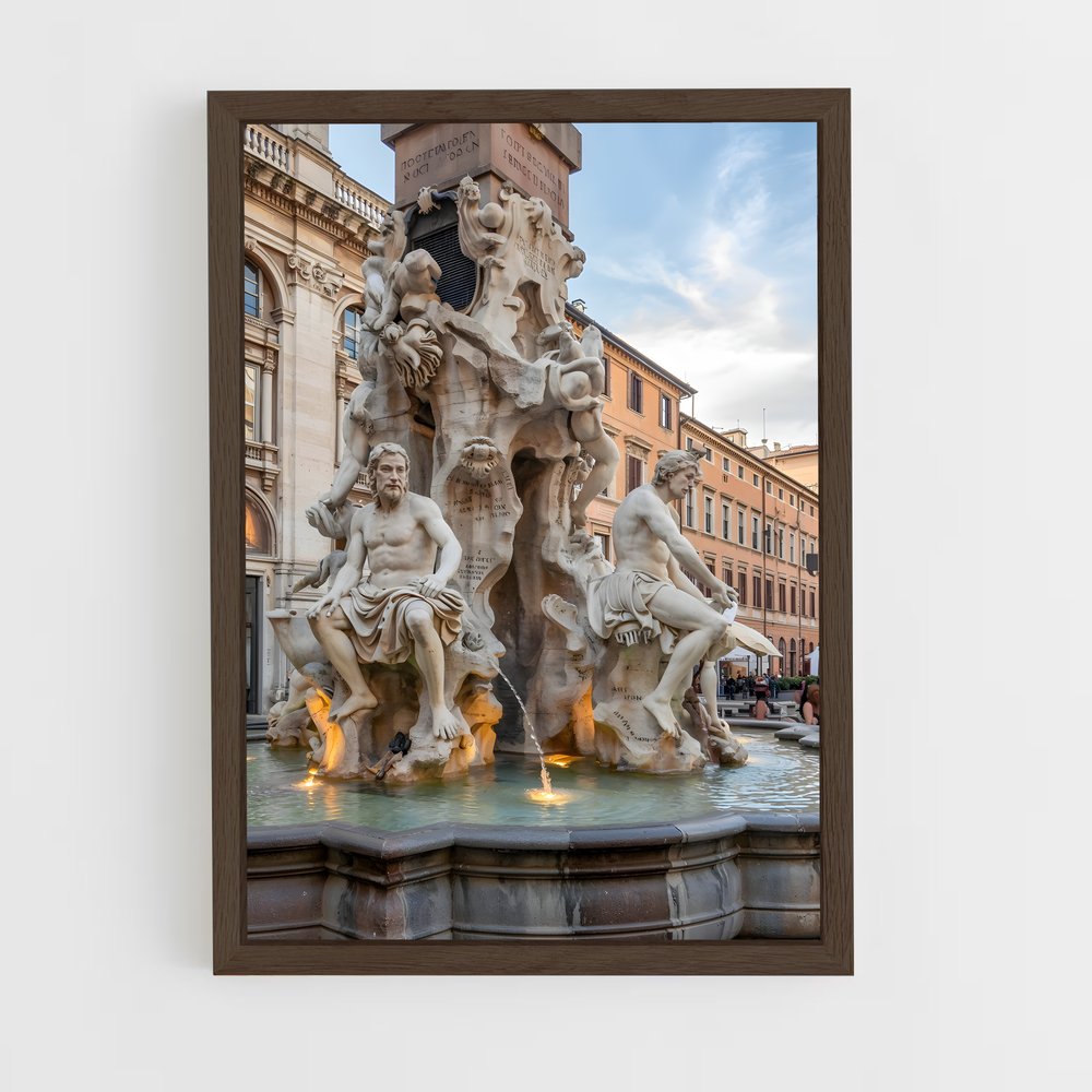 ap-fountain of four rivers bernini-3 cadre Bois foncé