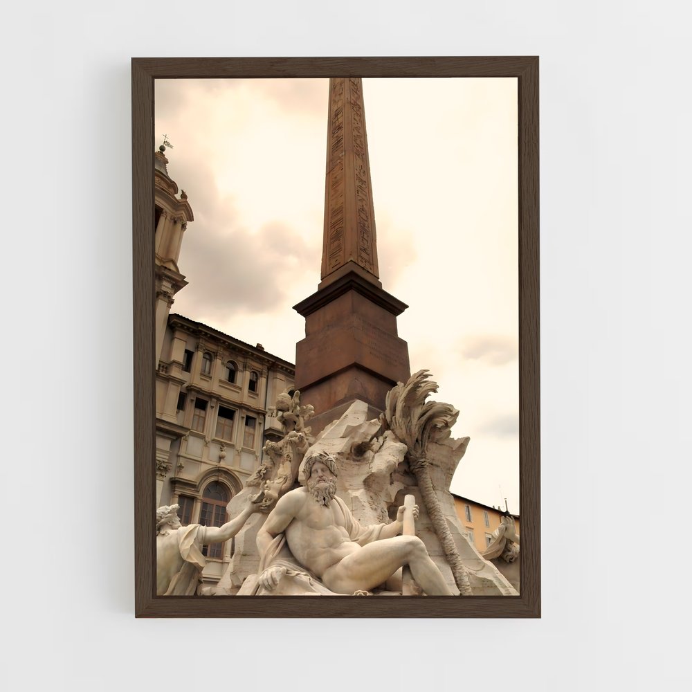 ap-fountain of four rivers bernini-8 cadre Bois foncé