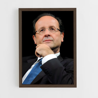 ap-francois hollande-2 cadre Bois foncé
