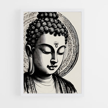 ap-gautama buddha-20 cadre Blanc