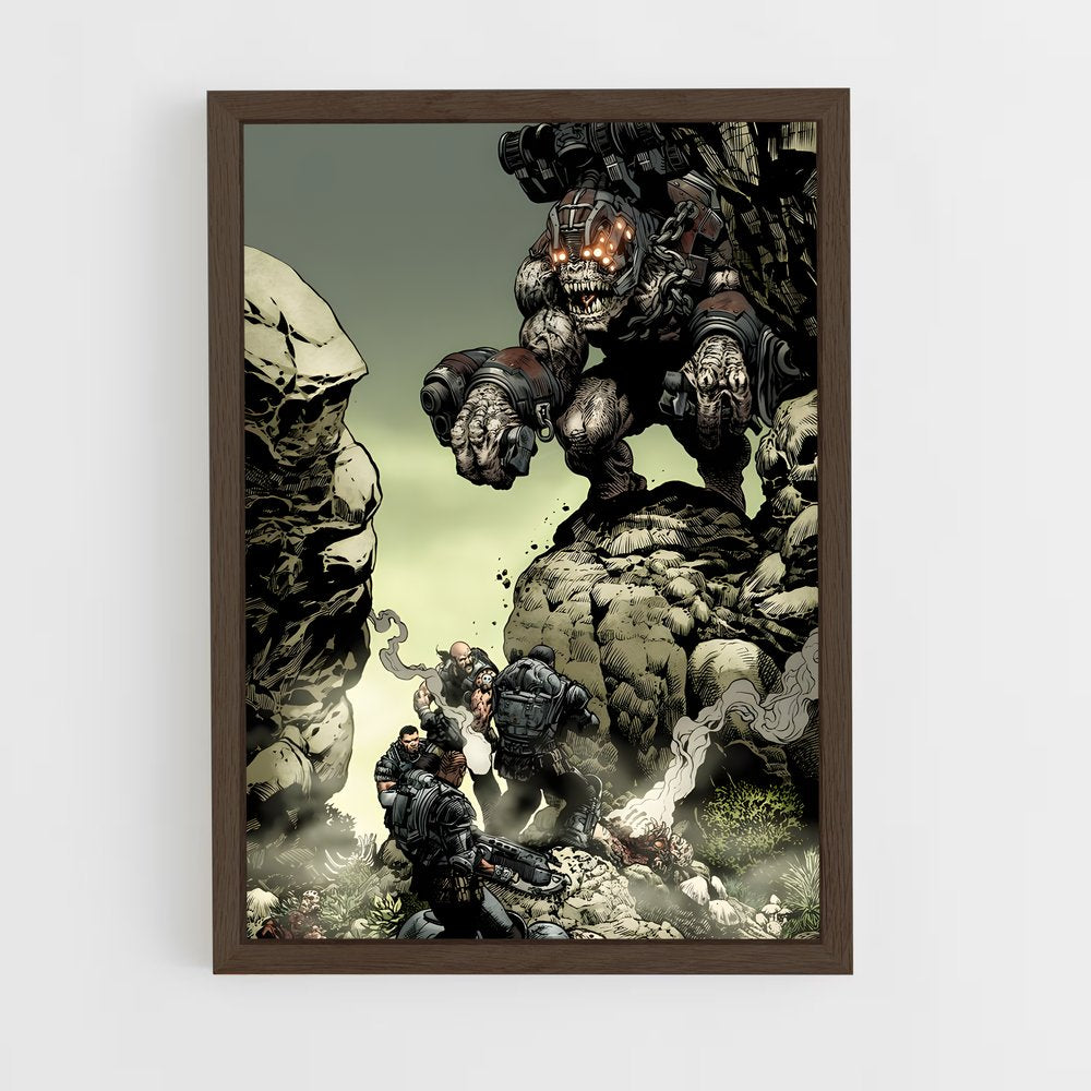 ap-gears of war-9 cadre Bois foncé