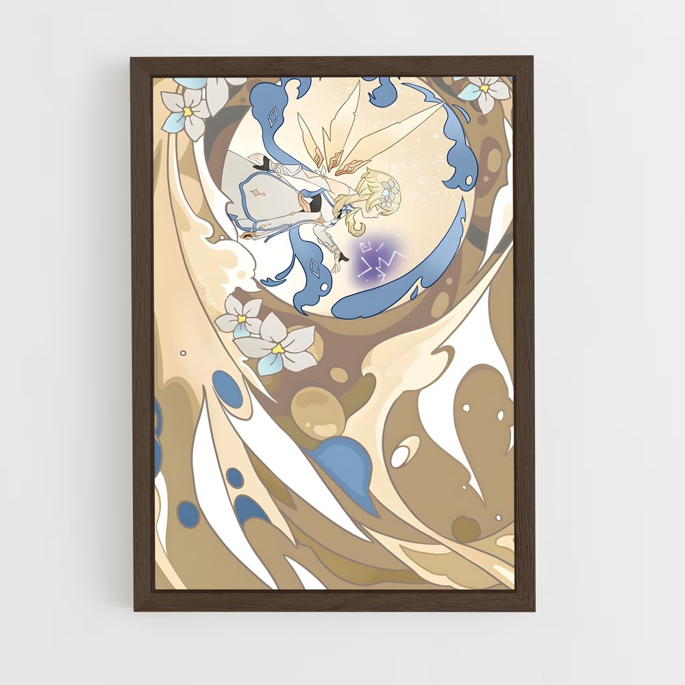 ap-genshin traveler-2 cadre Bois foncé