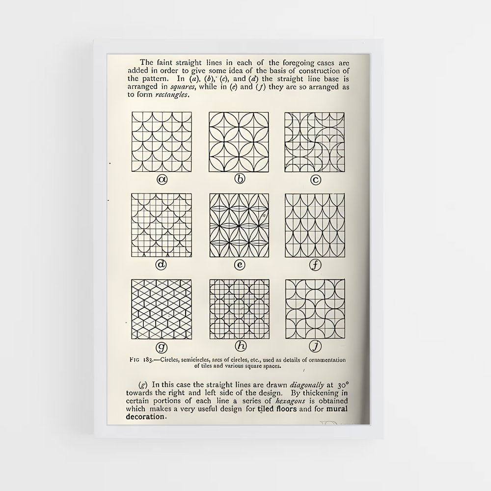 ap-geometric patterns-4 cadre Blanc