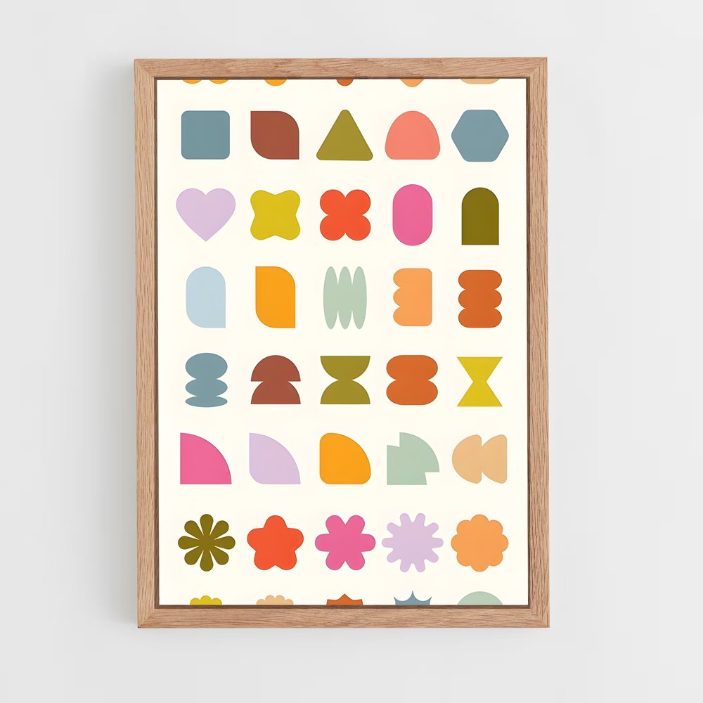 ap-geometric shapes-1 cadre Bois clair