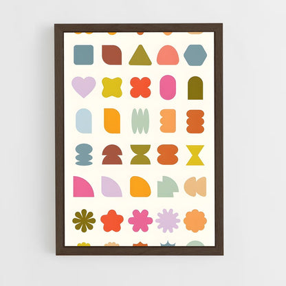 ap-geometric shapes-1 cadre Bois foncé