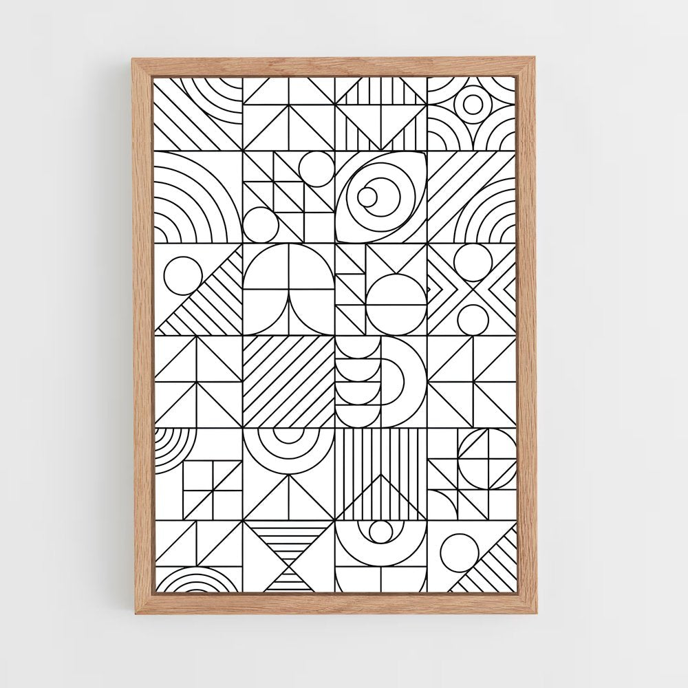 ap-geometric shapes-2 cadre Bois clair