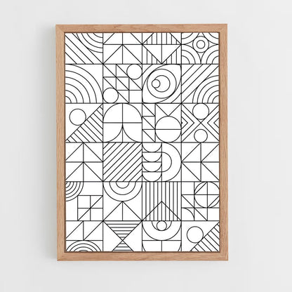 ap-geometric shapes-2 cadre Bois clair