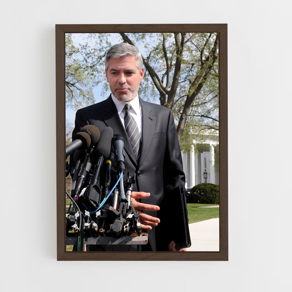 ap-george clooney-2 cadre Bois foncé