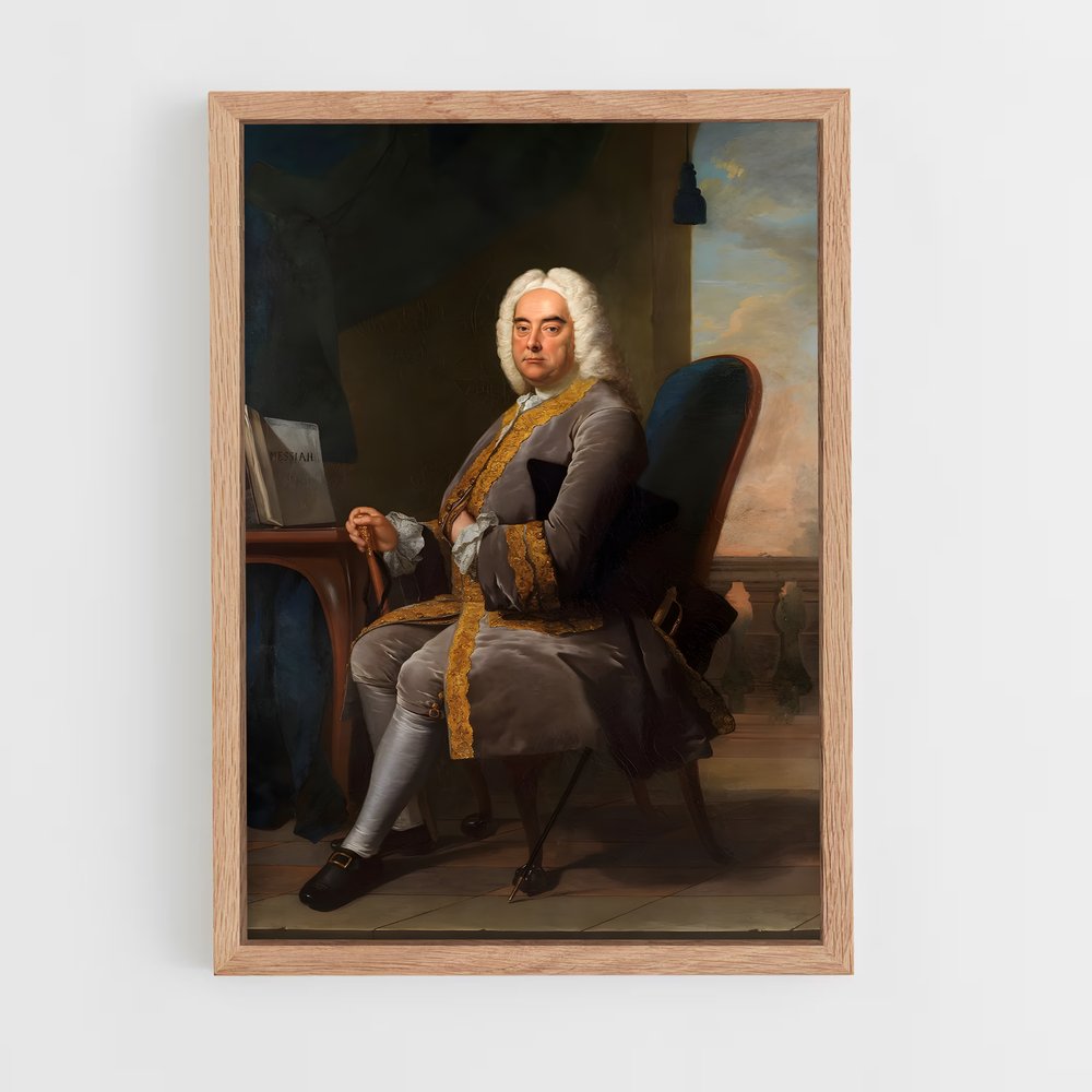 ap-george frideric handel-1 cadre Bois clair