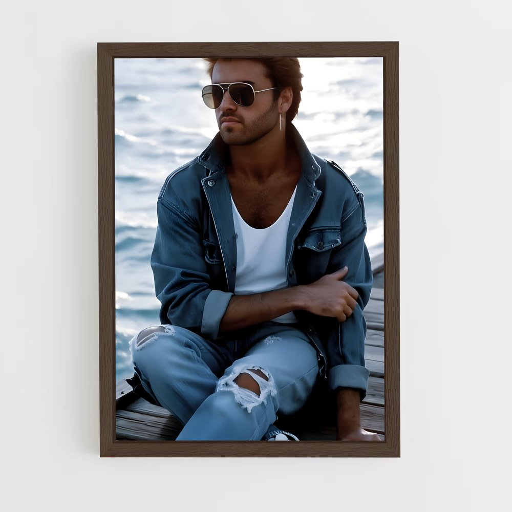 ap-george michael-1 cadre Bois foncé