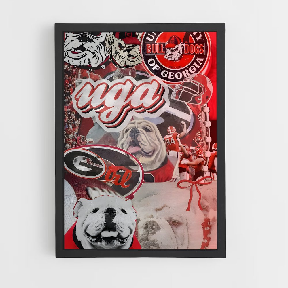 ap-georgia bulldogs-7 cadre Noir