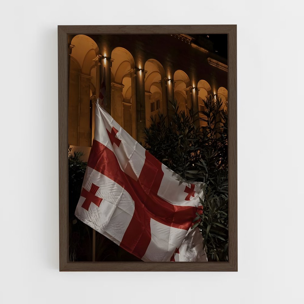 ap-georgia flag-1 cadre Bois foncé