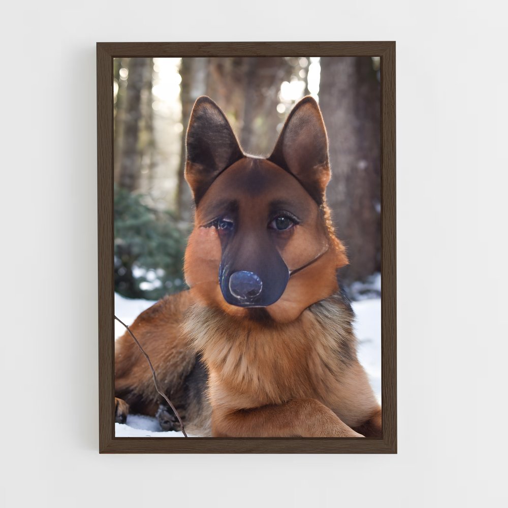 ap-german shepherd-5 cadre Bois foncé
