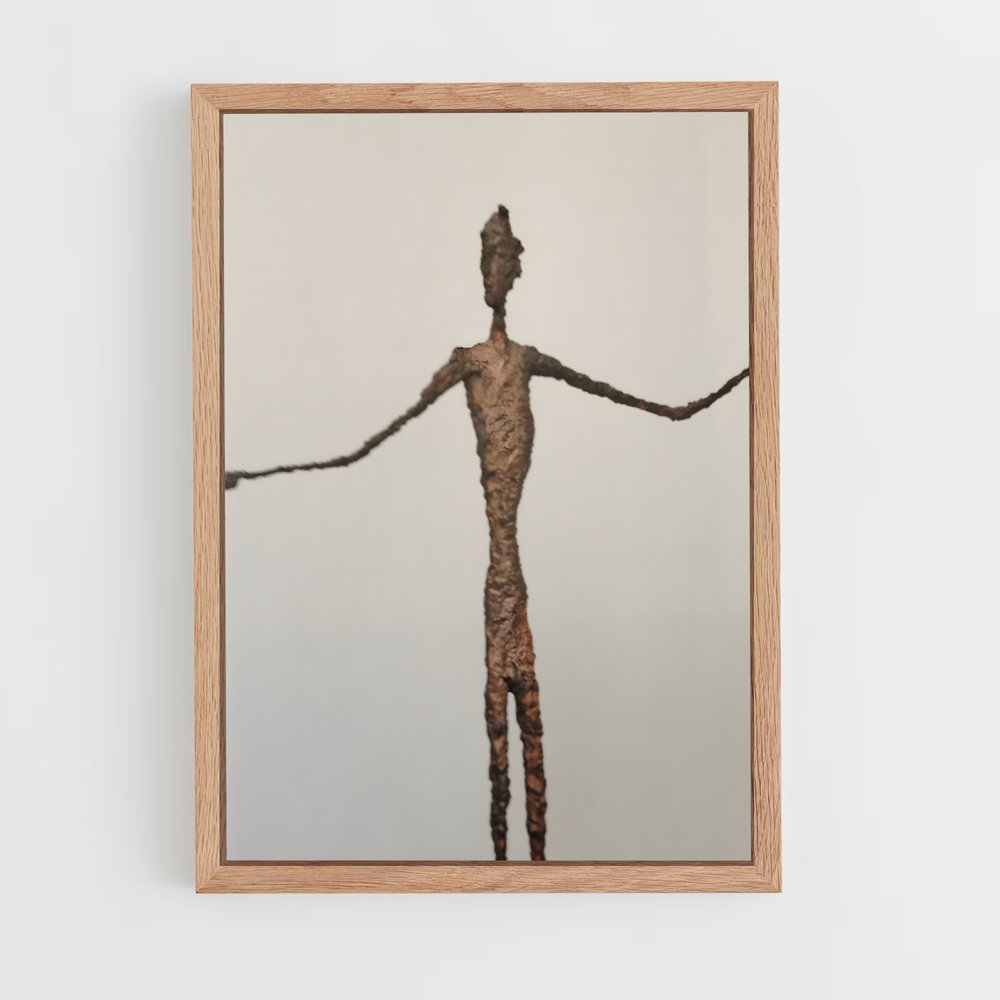ap-giacometti pointing man-5 cadre Bois clair