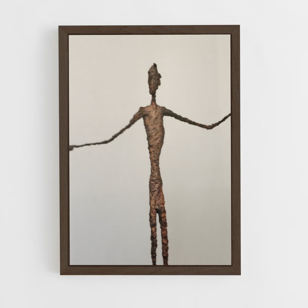 ap-giacometti pointing man-5 cadre Bois foncé