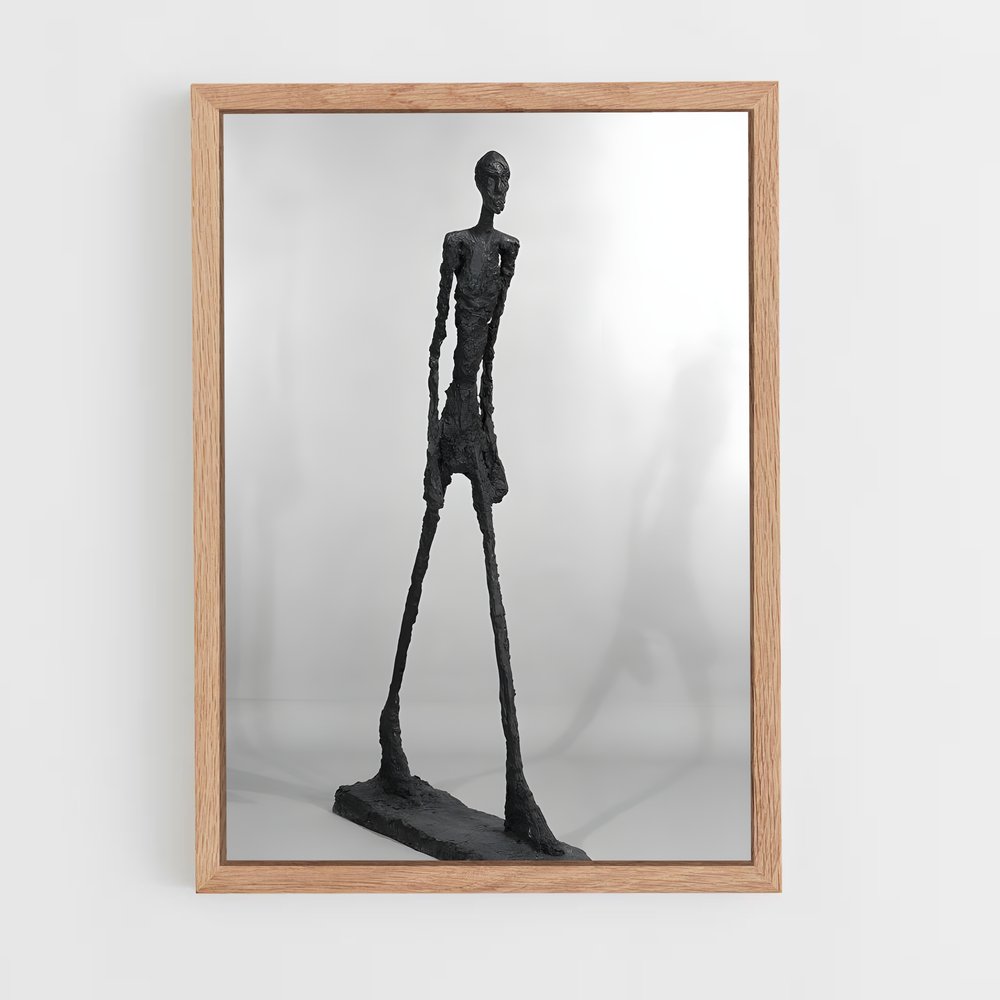 ap-giacometti walking man-1 cadre Bois clair