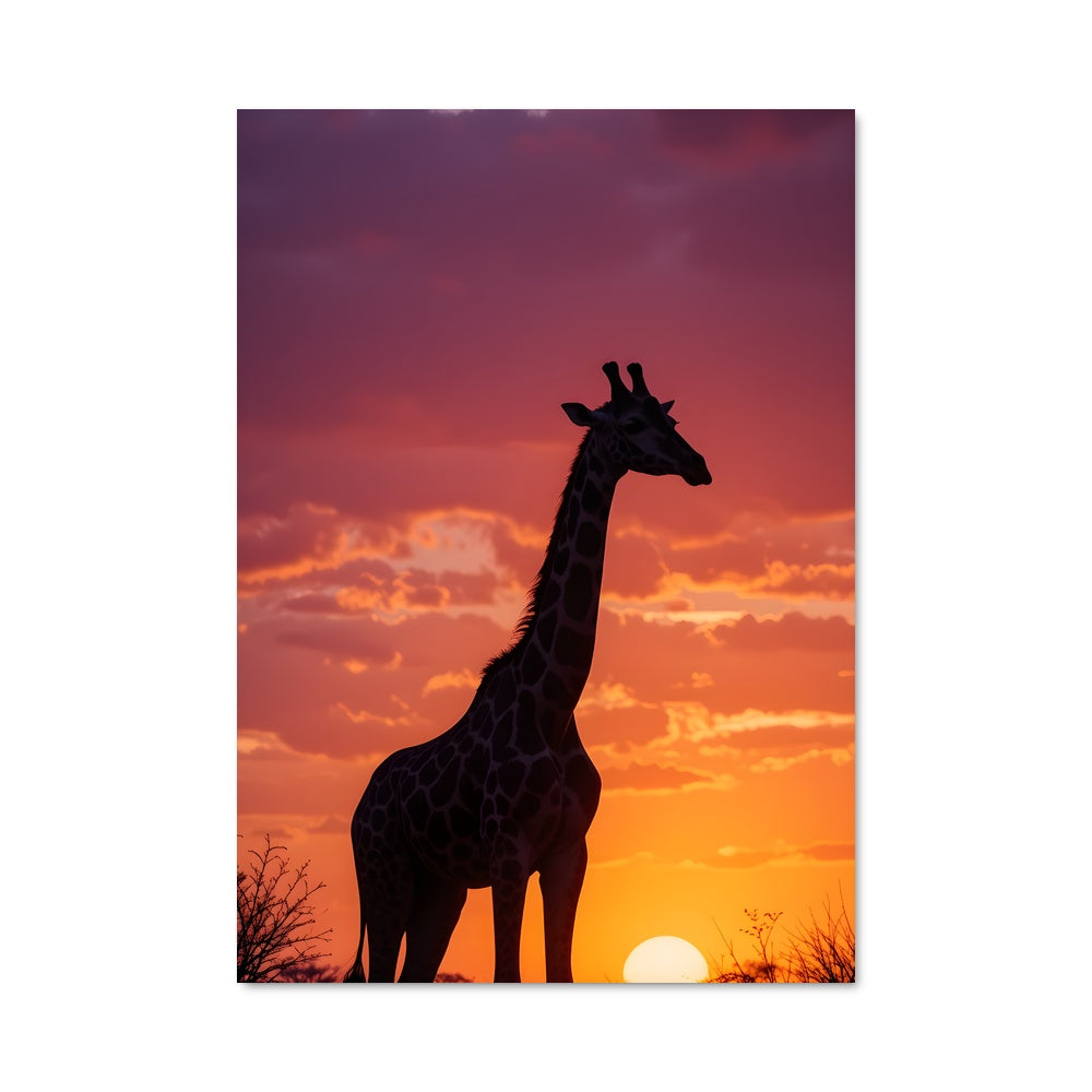 Poster Giraffe au Crépuscule