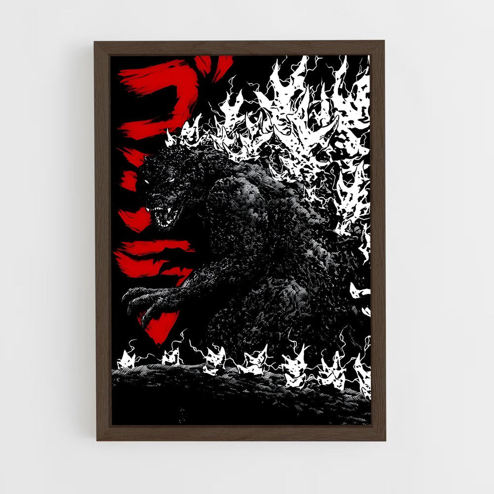 ap-godzilla-1 cadre Bois foncé