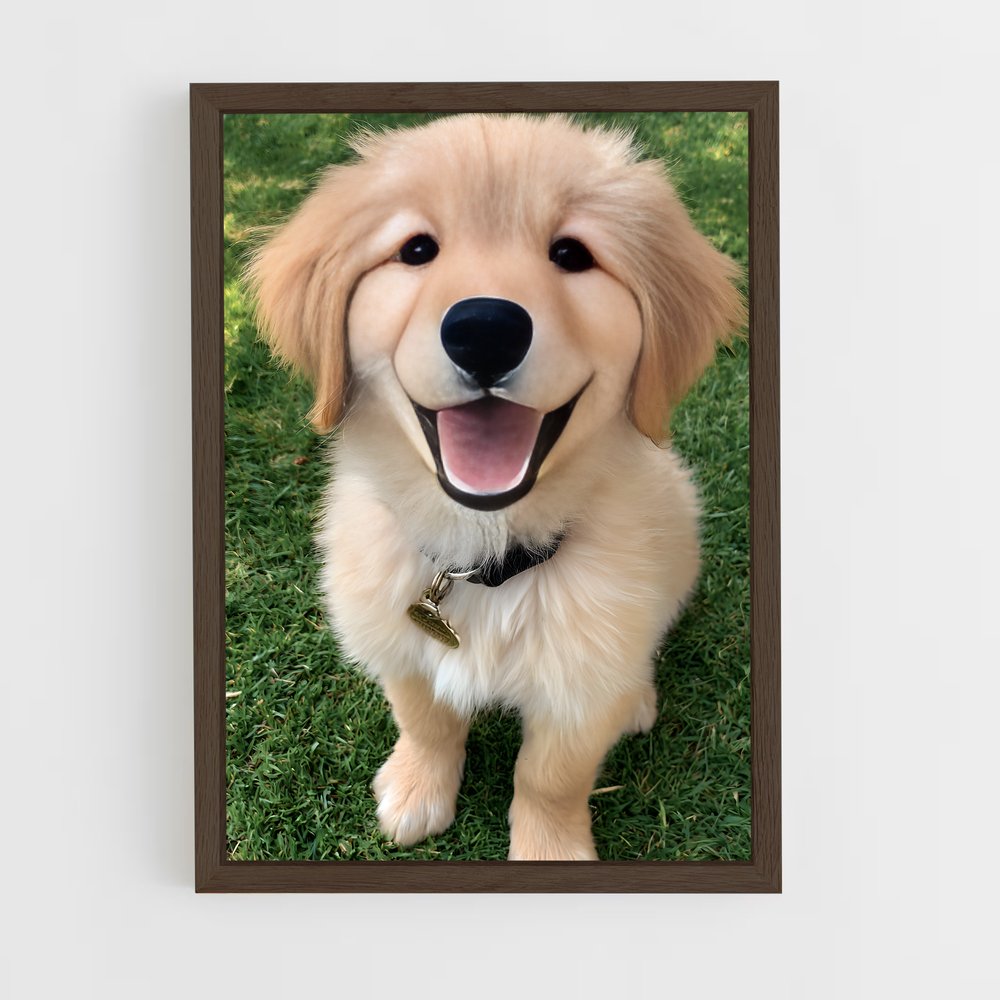ap-golden retriever-1 cadre Bois foncé